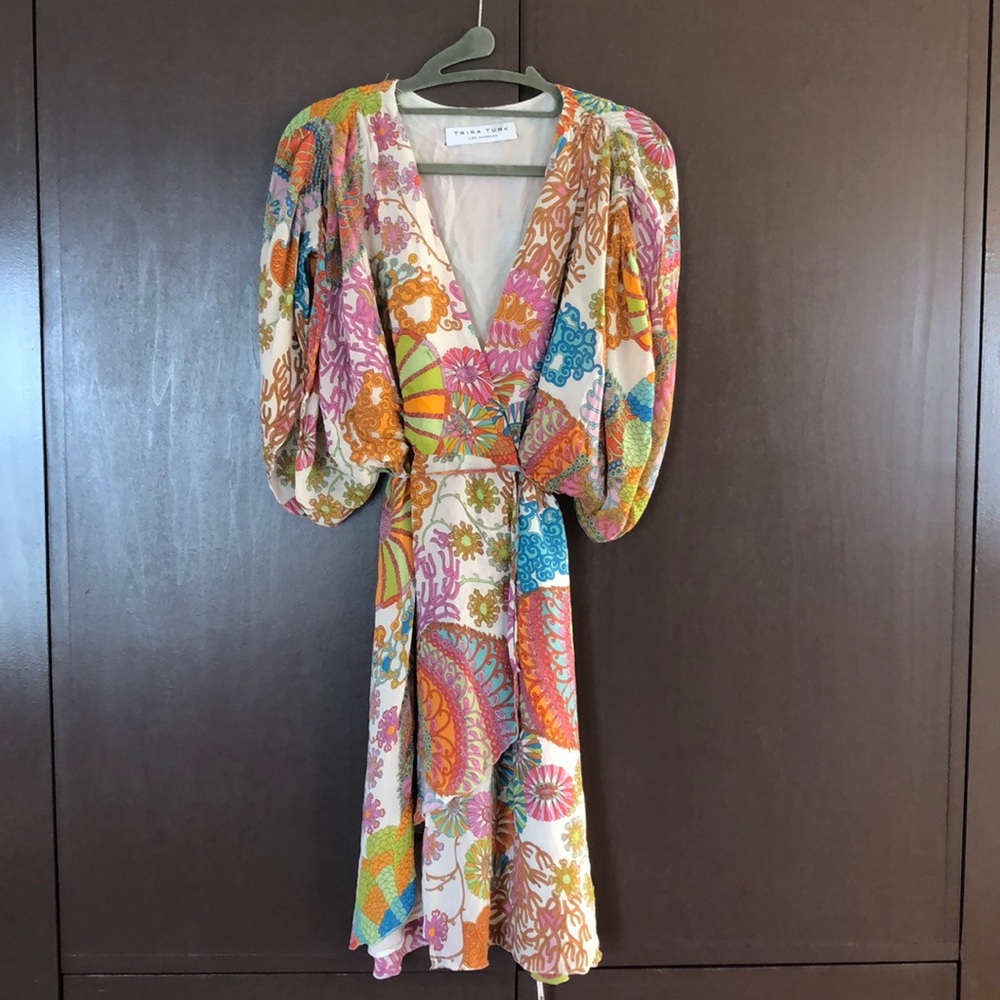 Trina Turk Silk Wrap Dress